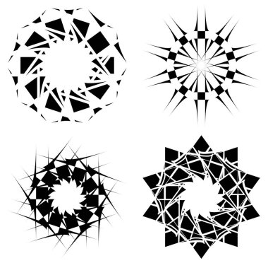 Güzel siyah mandala seti