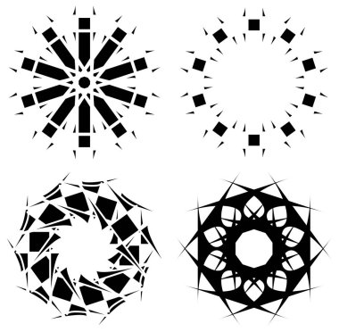 Güzel siyah mandala seti