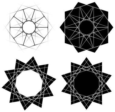 Güzel siyah mandala seti