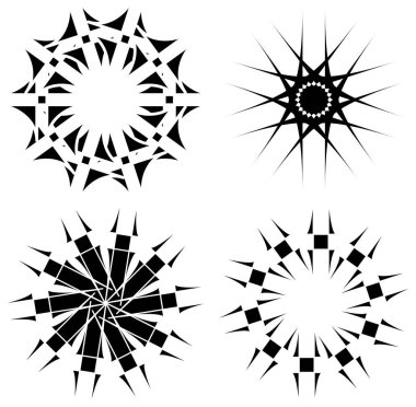 Güzel siyah mandala seti