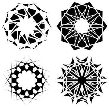 Güzel siyah mandala seti