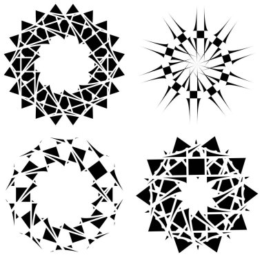 Güzel siyah mandala seti