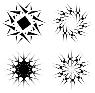 Güzel siyah mandala seti