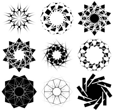 Güzel siyah mandala seti