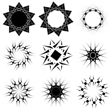 Güzel siyah mandala seti