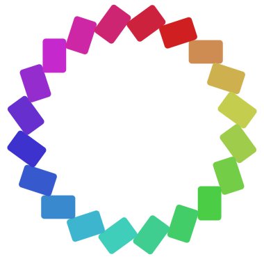 Dairesel ve radyal soyut mandalalar, motifler, spektrum renkleriyle dekorasyon tasarımı elemanları. Üretken geometrik ve soyut sanat şekilleri