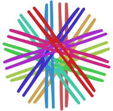 Dairesel ve radyal soyut mandalalar, motifler, spektrum renkleriyle dekorasyon tasarımı elemanları. Üretken geometrik ve soyut sanat şekilleri