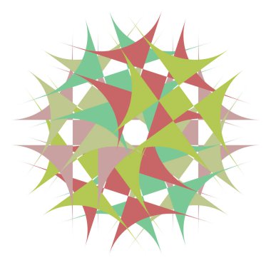 Renkli dairesel ve radyal soyut mandalalar, motifler, dekorasyon tasarım elemanları. Üretken geometrik ve soyut sanat şekilleri