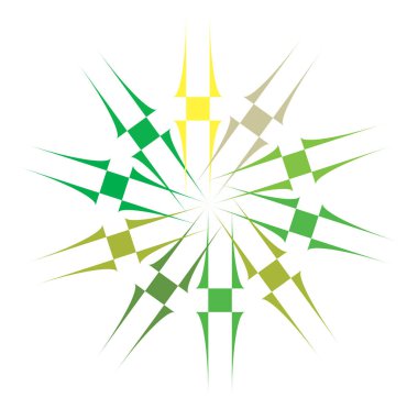 Renkli dairesel ve radyal soyut mandalalar, motifler, dekorasyon tasarım elemanları. Üretken geometrik ve soyut sanat şekilleri