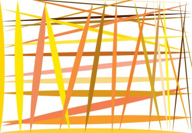 Renkli sarı, turuncu soyut geometrik sanat ve rastgele, kaotik çizgiler. Düz geçiş, kesişen çizgiler doku, çizgiler desen