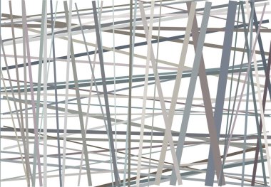 Gri tonlama, gri soyut geometrik sanat ve rastgele, kaotik çizgiler. Düz geçiş, kesişen çizgiler doku, çizgiler desen