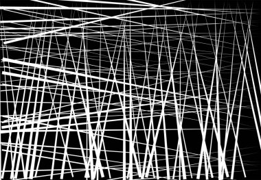 Rastgele, kaotik ve dinamik çizgileri olan soyut geometrik sanat. Düz çizgi, kesişen düzensiz çizgiler, çizgiler, desen