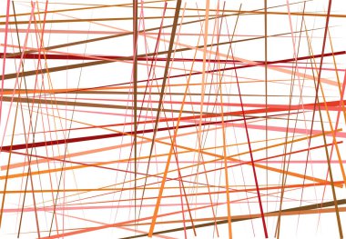 Renkli turuncu, kırmızı soyut geometrik sanat ve rastgele, kaotik çizgiler. Düz geçiş, kesişen çizgiler doku, çizgiler desen