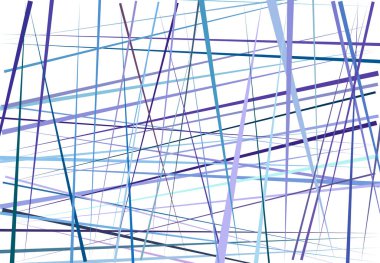 Renkli mavi, mor soyut geometrik sanat, rastgele, kaotik çizgiler. Düz geçiş, kesişen çizgiler doku, çizgiler desen