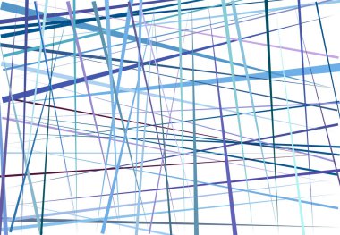 Renkli mavi, mor soyut geometrik sanat, rastgele, kaotik çizgiler. Düz geçiş, kesişen çizgiler doku, çizgiler desen