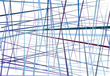 Renkli mavi, mor soyut geometrik sanat, rastgele, kaotik çizgiler. Düz geçiş, kesişen çizgiler doku, çizgiler desen