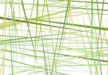 Rastgele ve kaotik çizgileri olan renkli yeşil soyut geometrik sanat. Düz geçiş, kesişen çizgiler doku, çizgiler desen