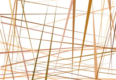 Rastgele ve kaotik çizgileri olan kahverengi renkli soyut geometrik sanat. Düz geçiş, kesişen çizgiler doku, çizgiler desen