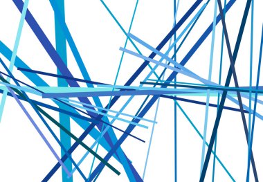 Rastgele ve kaotik çizgileri olan renkli soyut geometrik sanat. Düz geçiş, kesişen çizgiler doku, çizgiler desen