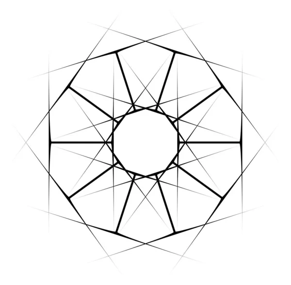 Kreisförmige Und Radiale Abstrakte Mandalas Motive Dekorationselemente Schwarz Weiße Generative — Stockvektor