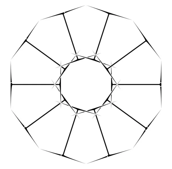 Mandalas Abstractos Circulares Radiales Motivos Elementos Diseño Decoración Formas Geométricas — Vector de stock