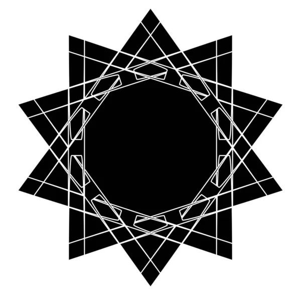 Circulaire Radiale Abstracte Mandala Motieven Decoratie Design Elementen Zwart Wit — Stockvector