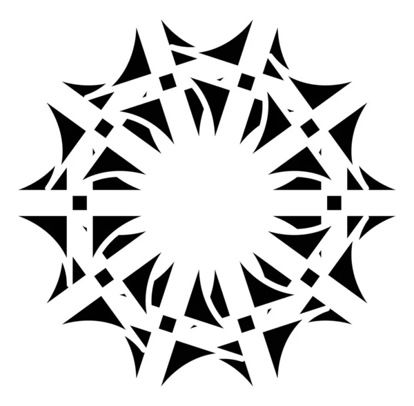 Kreisförmige Und Radiale Abstrakte Mandalas Motive Dekorationselemente Schwarz Weiße Generative — Stockvektor