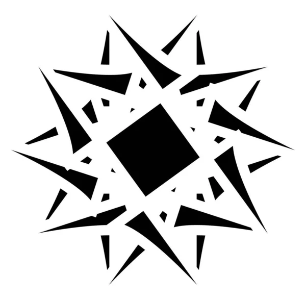 Циркулярные Радиальные Абстрактные Мандалы Мотивы Элементы Оформления Черно Белые Геометрические — стоковый вектор