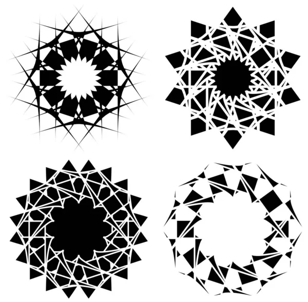 Güzel siyah mandala seti