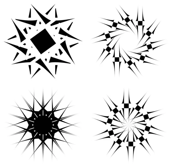 Set Beautiful Black Mandala — Stock Vector