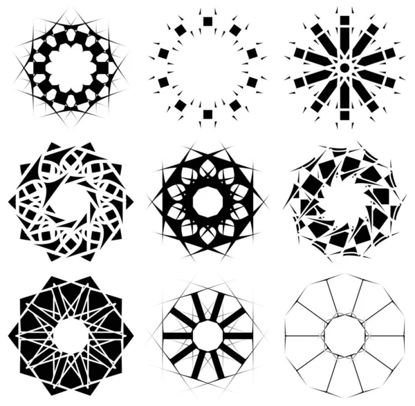 Güzel siyah mandala seti