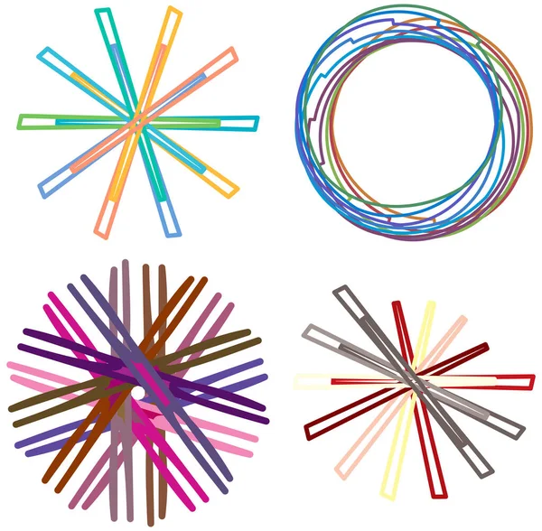 Mandalas Abstractos Circulares Radiales Colores Motivos Elementos Diseño Decoración Formas — Vector de stock