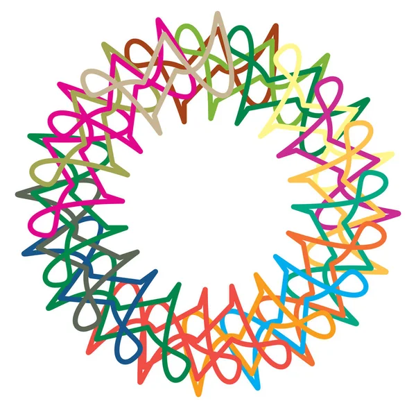 Renkli dairesel ve radyal soyut mandalalar, motifler, dekorasyon tasarım elemanları. Üretken geometrik ve soyut sanat şekilleri