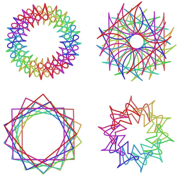 Mandala Circolare Radiale Astratta Motivi Elementi Decorativi Design Con Colori — Vettoriale Stock