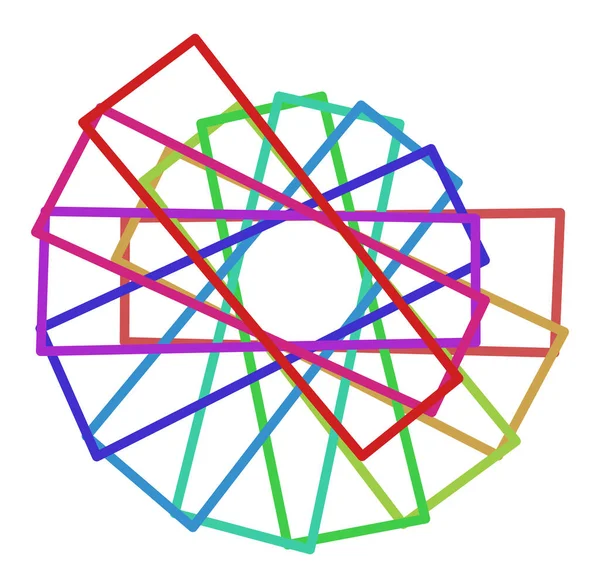 Dairesel Radyal Soyut Mandalalar Motifler Spektrum Renkleriyle Dekorasyon Tasarımı Elemanları — Stok Vektör