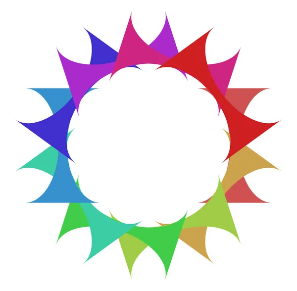 円形と放射状の抽象的なマンダラ モチーフ スペクトルの色を持つ装飾デザイン要素 幾何学的 抽象的な造形 — ストックベクタ