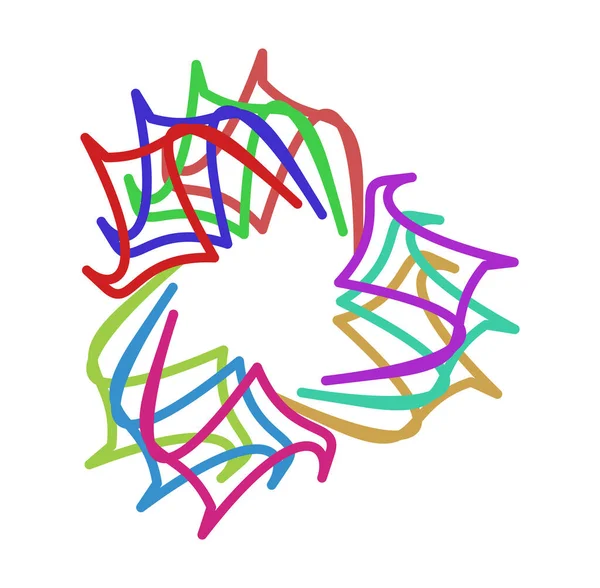 Mandalas Abstractos Circulares Radiales Motivos Elementos Diseño Decoración Con Colores — Archivo Imágenes Vectoriales