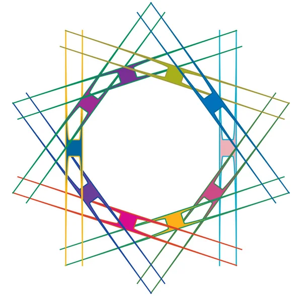 Mandala Colorata Circolare Radiale Astratta Motivi Elementi Decorativi Design Forme — Vettoriale Stock