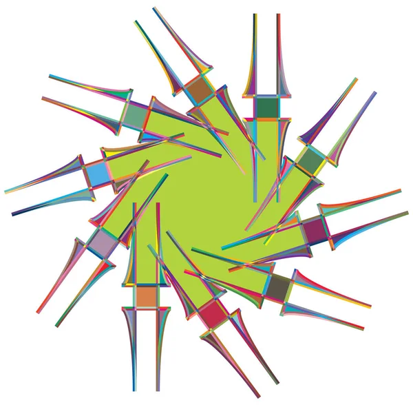 色の円形と放射状の抽象的なマンダラ モチーフ 装飾デザイン要素 幾何学的 抽象的な造形 — ストックベクタ