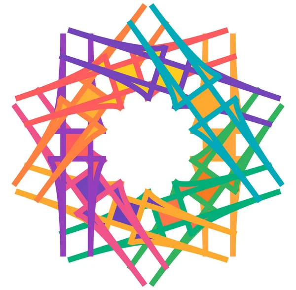 Mandala Colorata Circolare Radiale Astratta Motivi Elementi Decorativi Design Forme — Vettoriale Stock