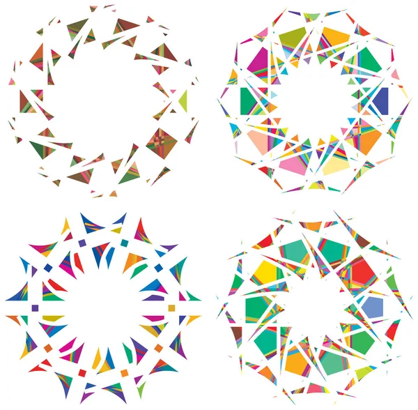 Cristal Roto Imágenes Mandala Forma Gema Ilustración Cristalizada Fragmentada Rota — Vector de stock