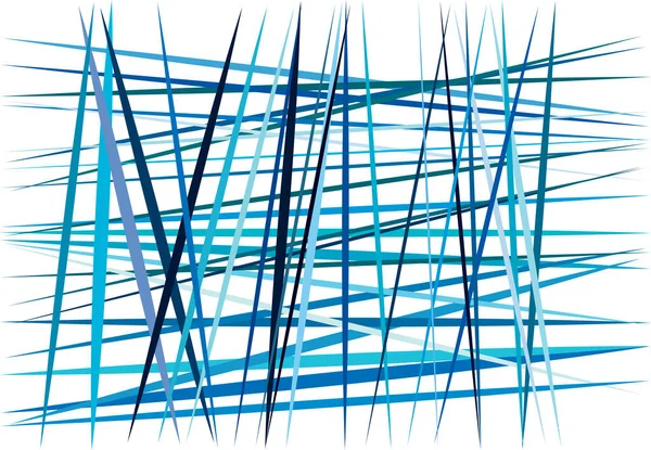 Πολύχρωμο Μπλε Αφηρημένη Γεωμετρική Τέχνη Τυχαία Χαοτικές Γραμμές Ευθεία Διασταύρωση — Διανυσματικό Αρχείο