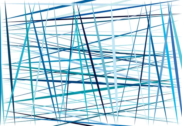 Azul Colorido Arte Geométrica Abstrata Com Linhas Aleatórias Caóticas Travessia — Vetor de Stock