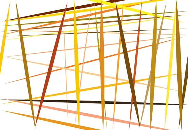 Coloré Jaune Orange Art Géométrique Abstrait Avec Des Lignes Aléatoires — Image vectorielle