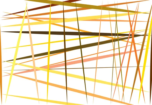 Красочный Желтый Оранжевый Абстрактное Геометрическое Искусство Случайными Хаотические Линии Прямое — стоковый вектор