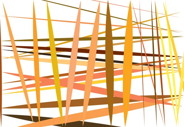 Renkli Sarı Turuncu Soyut Geometrik Sanat Rastgele Kaotik Çizgiler Düz — Stok Vektör