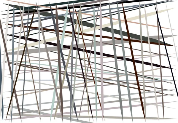 五颜六色的棕色 灰色抽象几何艺术与随机 混乱的线条 直线交叉 横线纹理 条纹图案 — 图库矢量图片