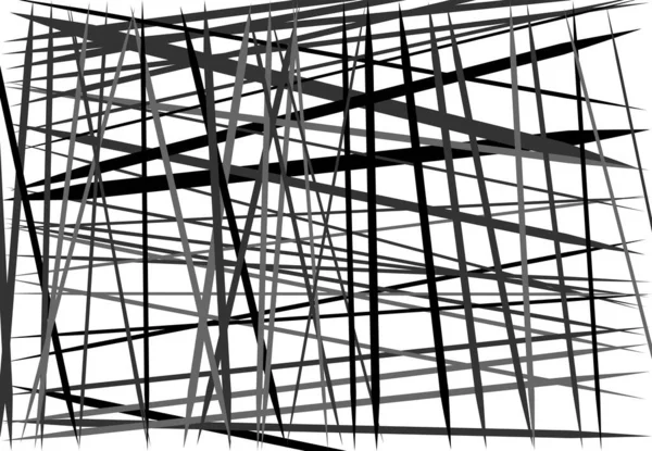Abstrakt Geometrisk Konst Med Slumpmässiga Kaotiska Dynamiska Linjer Rak Korsning — Stock vektor
