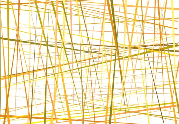Colorful Yellow Orange Abstract Geometric Art Random Chaotic Lines Straight — Stock Vector