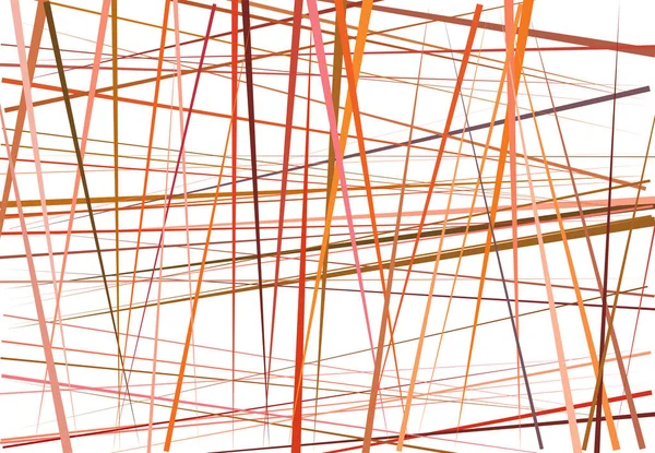 Coloré Orange Rouge Art Géométrique Abstrait Avec Des Lignes Aléatoires — Image vectorielle